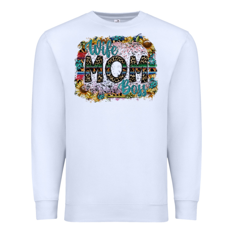 Wife Mom Boss Premium Sweatshirt by SublimationCraftShop | Teevron