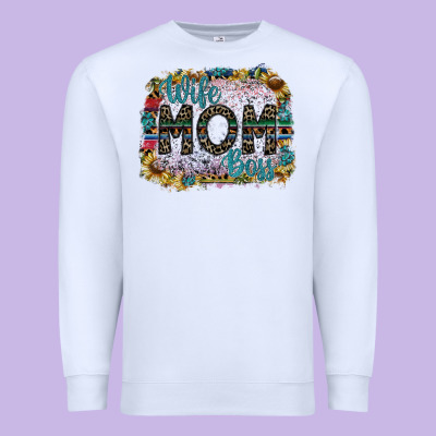 Wife Mom Boss Premium Sweatshirt Designed By Sublimationcraftshop