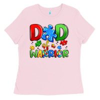 Bubblegum Pink dad of a warrior Ladies Tee - Artiststas