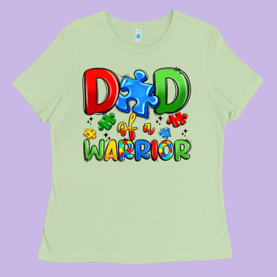 Dad Of A Warrior Ladies Tee Designed By Artiststas