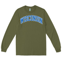 Army Green wisconsin blue Long Sleeve Tee - lanVoArt