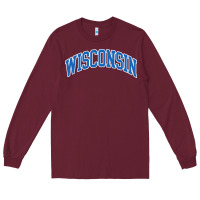 Burgundy wisconsin blue Long Sleeve Tee - lanVoArt