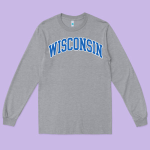 Wisconsin Blue Long Sleeve Tee Designed By Lanvoart