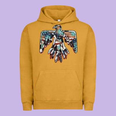 American Flag Thunderbird Urban Hoodie Designed By Barkaloodesign