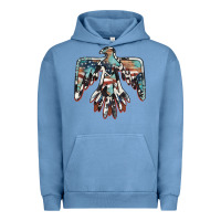 Pigment Pebble Blue American flag thunderbird Urban Hoodie - BarkalooDesign