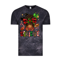 Cloud Black christmas believe afro messy bun Vintage Tee - texasbilliewilder