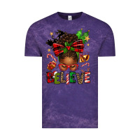 Cloud Purple christmas believe afro messy bun Vintage Tee - texasbilliewilder