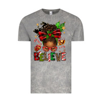 Cloud Rock christmas believe afro messy bun Vintage Tee - texasbilliewilder