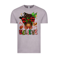 Vintage Zinc christmas believe afro messy bun Vintage Tee - texasbilliewilder
