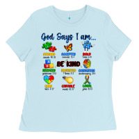 Baby Blue god says i am autism Ladies Tee - Artiststas