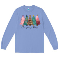 Colony Blue christmas trees Long Sleeve Tee - CowGirlArtShop