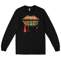 Black summer vibes watermelon lips Long Sleeve Tee - Jasminsmagicworld