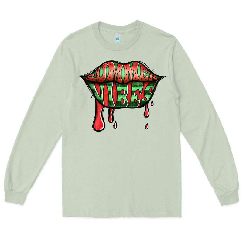 Summer Vibes Watermelon Lips Long Sleeve Tee by Jasminsmagicworld | Teevron