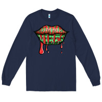 Navy summer vibes watermelon lips Long Sleeve Tee - Jasminsmagicworld