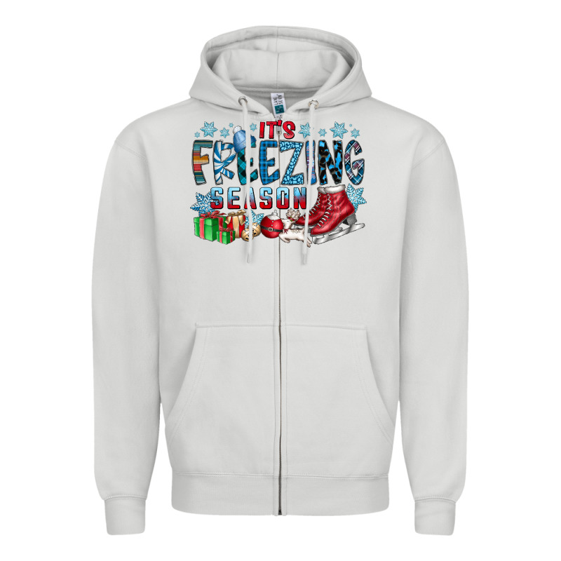 It's Freezing Season Zipper Hoodie by CowhideDigitalArt | Teevron