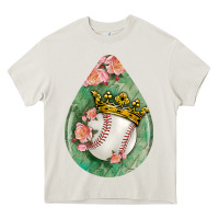 Cream baseball and western roses teardrop  6 Heavy Core Tee - BundleAndBundleShop