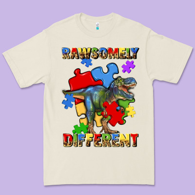 Rawsomely Different Autism T Rex Premium Tee Designed By Artiststas