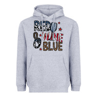 Heather Grey red wine blue Heavyweight Hoodie - CowhideDigitalArt