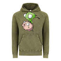 Vintage Olive invader zim Vintage Hoodie - lanVoArt