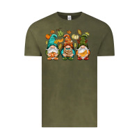 Vintage Olive Fall gnomes Vintage Tee - NancyCooperArtShop