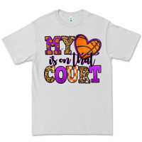 Dove Grey my heart is on that court basketball Premium Tee - Jasminsmagicworld