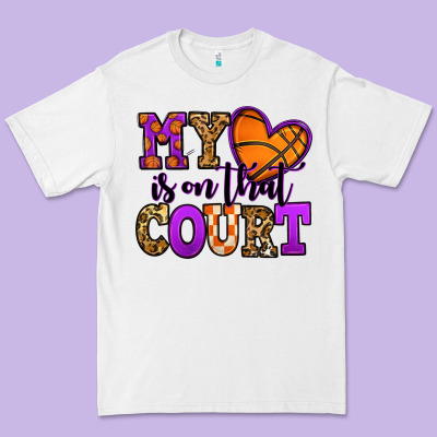 My Heart Is On That Court Basketball Premium Tee Designed By Jasminsmagicworld