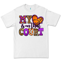 White my heart is on that court basketball Premium Tee - Jasminsmagicworld