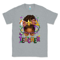 Heather Grey mardi gras teacher afro messy bun Classic Tee - texasbilliewilder