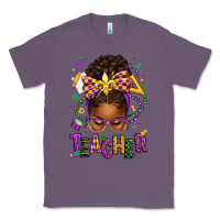 Lavender mardi gras teacher afro messy bun Classic Tee - texasbilliewilder