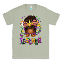 Matcha mardi gras teacher afro messy bun Classic Tee - texasbilliewilder