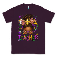 Plum mardi gras teacher afro messy bun Classic Tee - texasbilliewilder