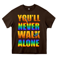 Chocolate Brown Lgbtq You'll Never Walk Alone With Peace Heavy Core Tee - BundleAndBundleShop