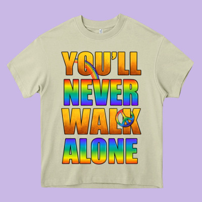 Lgbtq You'll Never Walk Alone With Peace Heavy Core Tee Designed By Bundleandbundleshop