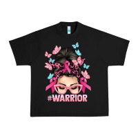 Black Warrior Cancer messy bun Cancer Awareness Urban Heavy Tee - HowdyJamesFarm