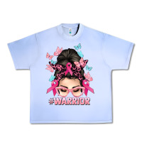 Grape Ice Warrior Cancer messy bun Cancer Awareness Urban Heavy Tee - HowdyJamesFarm