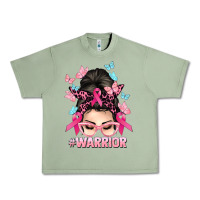 Oil Green Warrior Cancer messy bun Cancer Awareness Urban Heavy Tee - HowdyJamesFarm