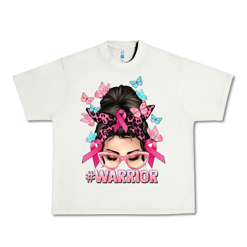 Warrior Cancer Messy Bun Cancer Awareness Urban Heavy Tee by HowdyJamesFarm | Teevron