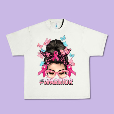 Warrior Cancer Messy Bun Cancer Awareness Urban Heavy Tee Designed By Howdyjamesfarm