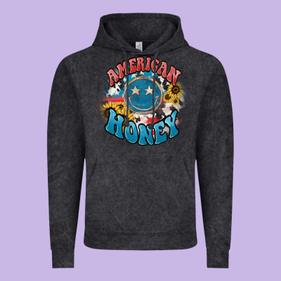 American Honey Smiley Vintage Hoodie Designed By Howdyjamesfarm