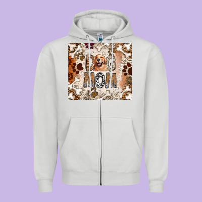 Dog Mom Zipper Hoodie Designed By Cowhidedigitalart