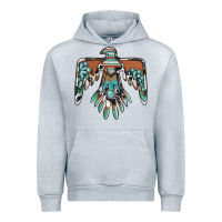 Heather Grey thunderbird with gemstone Urban Hoodie - BarkalooDesign
