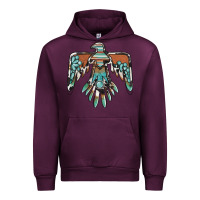 Mauve Wine thunderbird with gemstone Urban Hoodie - BarkalooDesign