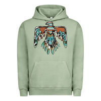 Pigment Oil Green thunderbird with gemstone Urban Hoodie - BarkalooDesign