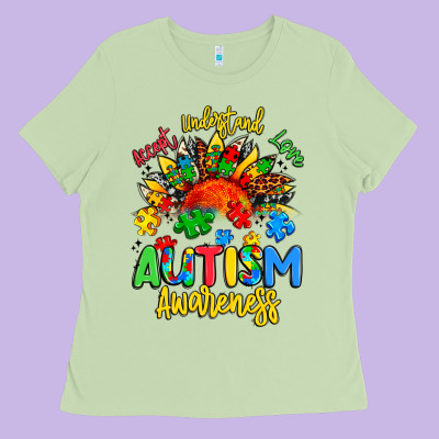 Accept Understand Love Autism Awareness Ladies Tee Designed By Artiststas
