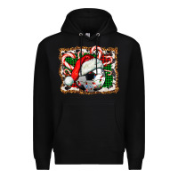 Black Soccer Ball Christmas With Hat And Candy Cane Premium Hoodie - FaDigitalArtStudio