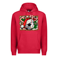 Cardinal Soccer Ball Christmas With Hat And Candy Cane Premium Hoodie - FaDigitalArtStudio