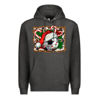 Charcoal Heather Soccer Ball Christmas With Hat And Candy Cane Premium Hoodie - FaDigitalArtStudio