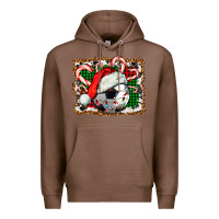 Chestnut Soccer Ball Christmas With Hat And Candy Cane Premium Hoodie - FaDigitalArtStudio