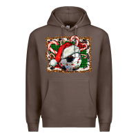 Coffee Soccer Ball Christmas With Hat And Candy Cane Premium Hoodie - FaDigitalArtStudio
