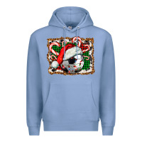 Colony Blue Soccer Ball Christmas With Hat And Candy Cane Premium Hoodie - FaDigitalArtStudio